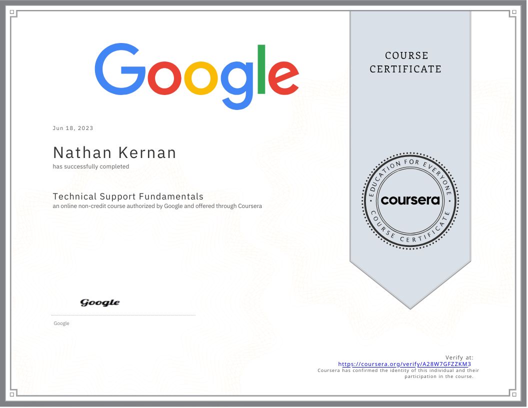 General IT Certificate 3